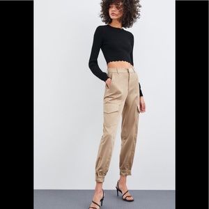 Zara satin cargo pants